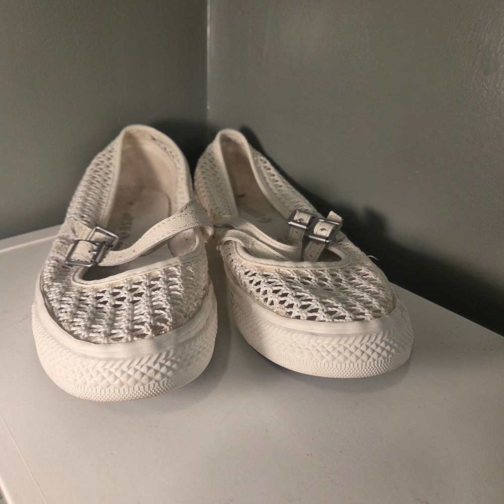 Converse Women's Mesh Double-Buckle Mary Jane Sneakers Size 7.5 Cream - Picture 4 of 7